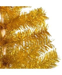 Set Albero Natale Artificiale con LED e Palline Oro 120cm PET
