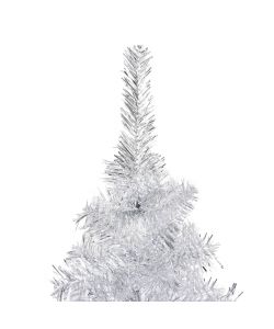 Set Albero Natale Artificiale LED e Palline Argento 210cm PET