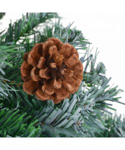 Set Albero Natale Artificiale con LED Palline e Pigne 180 cm