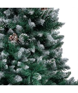 Set Albero Natale Artificiale con LED Palline e Pigne 180 cm