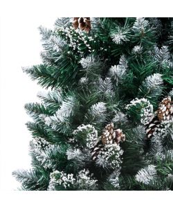Set Albero Natale Artificiale con LED Palline e Pigne 210 cm