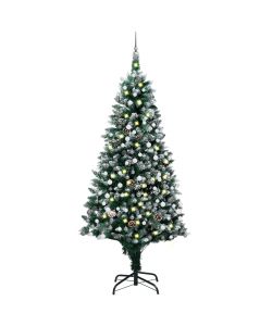 Set Albero Natale Artificiale con LED Palline e Pigne 240 cm