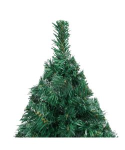 Set Albero Natale Artificiale con LED e Palline Verde 120cm PVC
