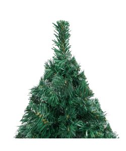 Set Albero Natale Artificiale con LED e Palline Verde 210cm PVC