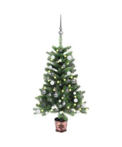 Albero di Natale Artificiale con LED e Set Palline 65 cm Verde
