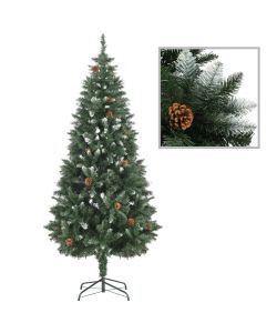 Albero di Natale Artificiale con luci a LED e Pigne 180 cm