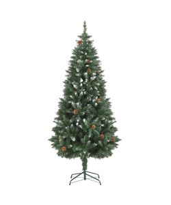 Albero di Natale Artificiale con luci a LED e Pigne 180 cm