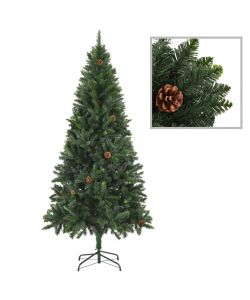 Set Albero Natale Artificiale con LED Palline e Pigne 180 cm