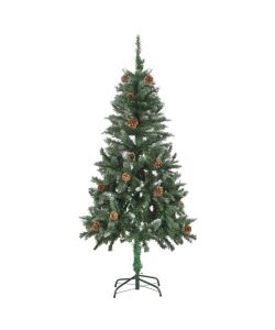 Set Albero Natale Artificiale con LED Palline e Pigne 150 cm