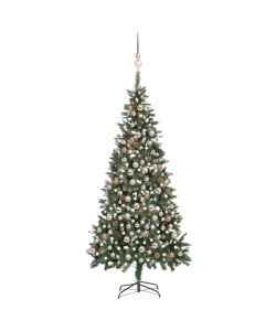 Set Albero Natale Artificiale con LED Palline e Pigne 210 cm