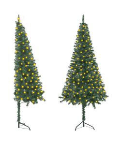 Albero Natale Angolare con LED Verde 240 cm in PVC