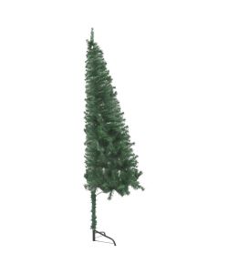Albero Natale Angolare con LED e Palline Verde 150cm PVC