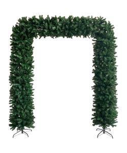 Arco ad Albero di Natale con LED e set di Palline Verde 240 cm
