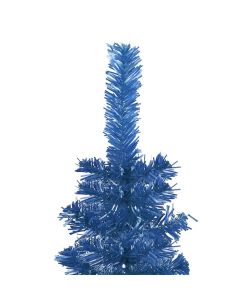 Set Albero di Natale Sottile con Luci LED e Palline Blu 210cm