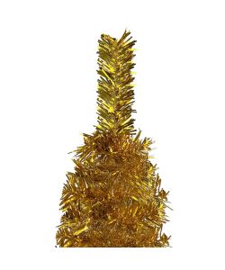 Set Albero di Natale Sottile con LED e Palline Oro 180 cm