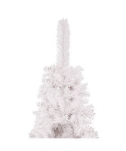 Set Albero Natale Sottile con Luci LED e Palline Bianco 120cm