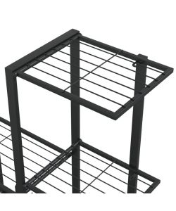 vidaXL Portapiante con Ruote - Nero - 94.5x25x92.5 cm