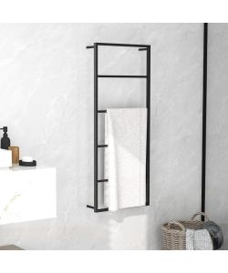 Portasciugamani Nero 45x10x115 cm in Acciaio