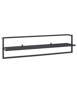Portasciugamani Nero 95x25x22 cm in Ferro