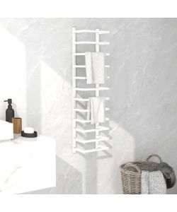 Portasciugamani Bianco 24x12x96 cm in Acciaio