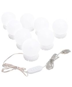 Applique Specchio 8 Lampadine LED Bianco Caldo e Bianco Freddo