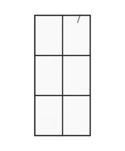 Parete per Doccia Walk-in Vetro Trasparente ESG Nera 100x195 cm