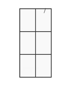 Parete per Doccia Walk-in Vetro Trasparente ESG 115x195cm Nera