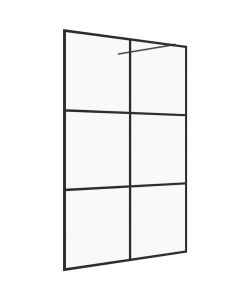 Parete per Doccia Walk-in Vetro Trasparente ESG 140x195cm Nera