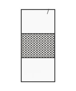 Parete per Doccia Walk-in Vetro Trasparente ESG 80x195 cm Nera