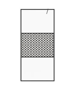 Parete per Doccia Walk-in Vetro Trasparente ESG 90x195 cm Nera