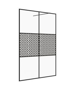 Parete per Doccia Walk-in Vetro Trasparente ESG 140x195cm Nera