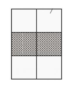 Parete per Doccia Walk-in Vetro Trasparente ESG 140x195cm Nera
