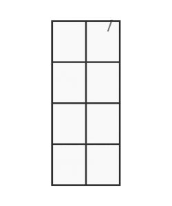 Parete per Doccia Walk-in Vetro Trasparente ESG 80x195 cm Nera