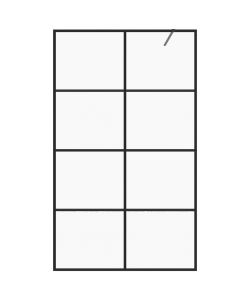 Parete per Doccia Walk-in Vetro Trasparente ESG 90x195 cm Nera