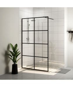 Parete Doccia Walk-in in Vetro Trasparente ESG 140x195cm Nera