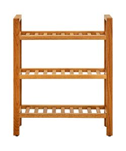 Scarpiera con 3 Ripiani 50x27x60 cm in Legno Massello di Rovere