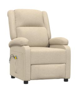 vidaXL Poltrona Massaggio Elettrica Reclinabile Crema - Confortevole e Rilassante