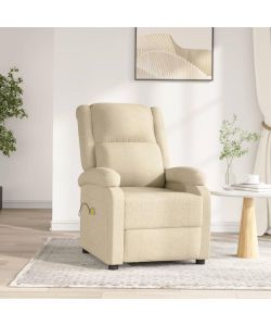 vidaXL Poltrona Massaggio Elettrica Reclinabile Crema - Confortevole e Rilassante