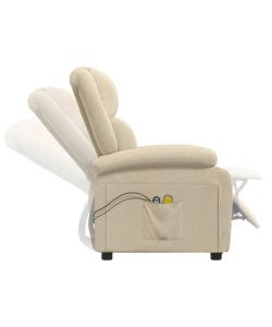 vidaXL Poltrona Massaggio Elettrica Reclinabile Crema - Confortevole e Rilassante