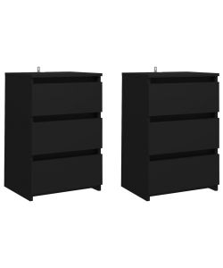 vidaXL Comodini Neri 2 pz 40x35x62,5 cm in Truciolato - Design Chic