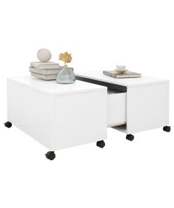 Tavolino da Caff Bianco 75x75x38 cm in Truciolato