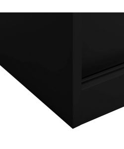 vidaXL Armadietto Ufficio Anta Scorrevole Nero 90x40x90cm in Acciaio