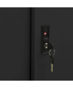 vidaXL Armadietto Ufficio Anta Scorrevole Nero 90x40x90cm in Acciaio