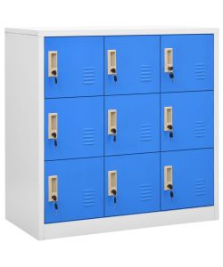 vidaXL Armadietto con Chiave Grigio Chiaro e Blu 90x45x92,5 cm Acciaio - Design Moderno per Ufficio e Casa