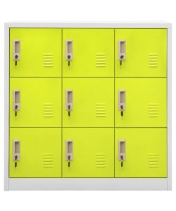 vidaXL Armadietto a Chiave Grigio Chiaro e Verde 90x45x92,5 cm Acciaio - Design Moderno per Ufficio e Casa