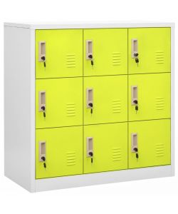vidaXL Armadietto a Chiave Grigio Chiaro e Verde 90x45x92,5 cm Acciaio - Design Moderno per Ufficio e Casa