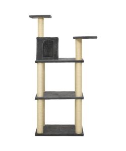 Albero per Gatti con Tiragraffi in Sisal Grigio Scuro 119 cm