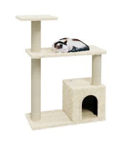 Albero per Gatti con Tiragraffi in Sisal Crema 70 cm