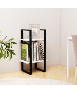 Libreria a 2 Ripiani Bianca 40x30x70 cm in Massello di Pino