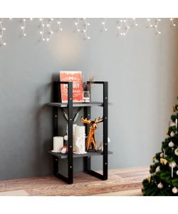 Libreria a 2 Ripiani Grigia 40x30x70 cm in Massello di Pino
